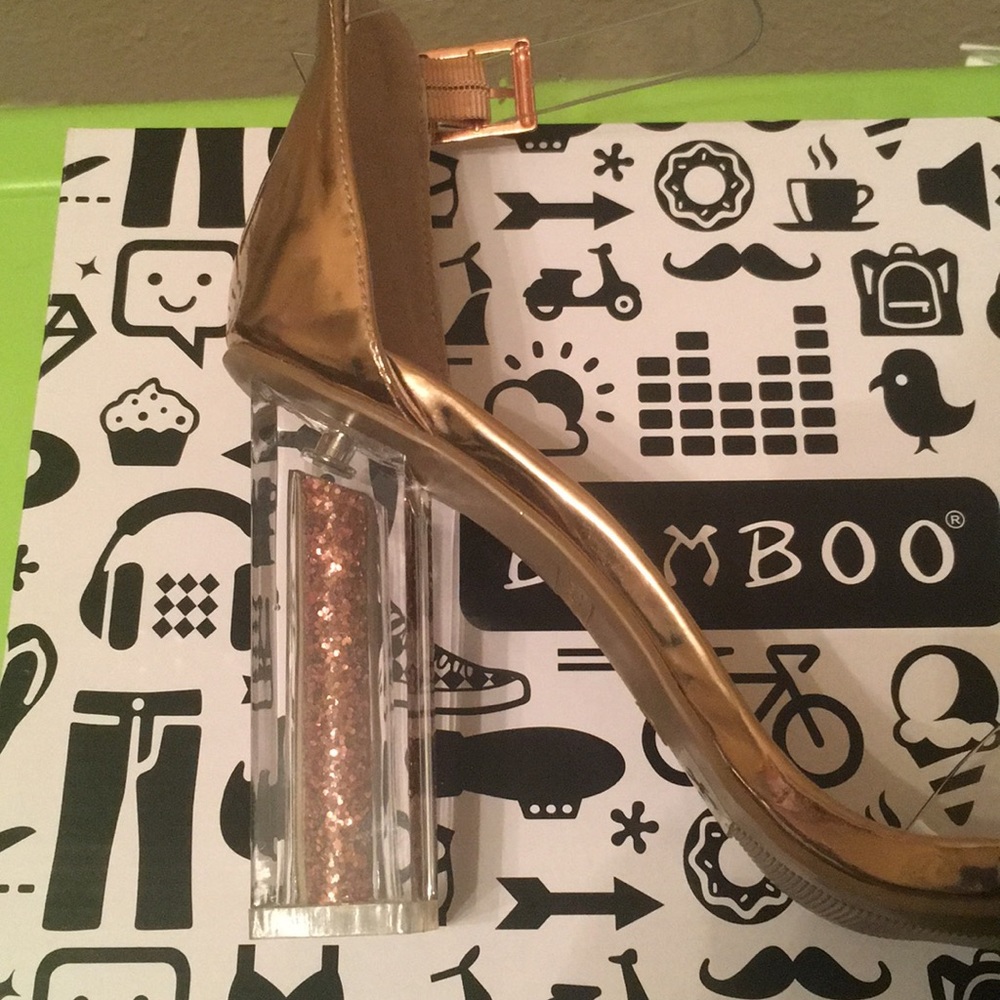 Clear Rose Gold Sandel Heels - Picture 3 of 7